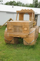4 wheel drive wooden playground climb-on toy